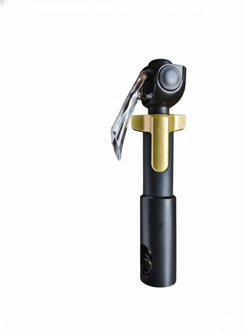 EVER VINO 5-in-1 Wine Opener & Preserver Tool | Foil Cutter, Corkscrew, Aerator & Vacuum Pump | Premium Black Wine Accessory - Image 1